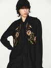 INTO THE EAST 25 Autumn/Winter Flower Handle Embroidery Button Vest ITE-E1DGAW057BL22VE-HEI black
